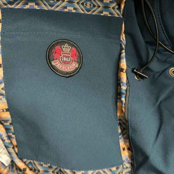 NWT PENDLETON Women’s Jacket Medium Blue Lined Ribbed Cuffs Pockets Toggle Waist - Picture 9 of 16